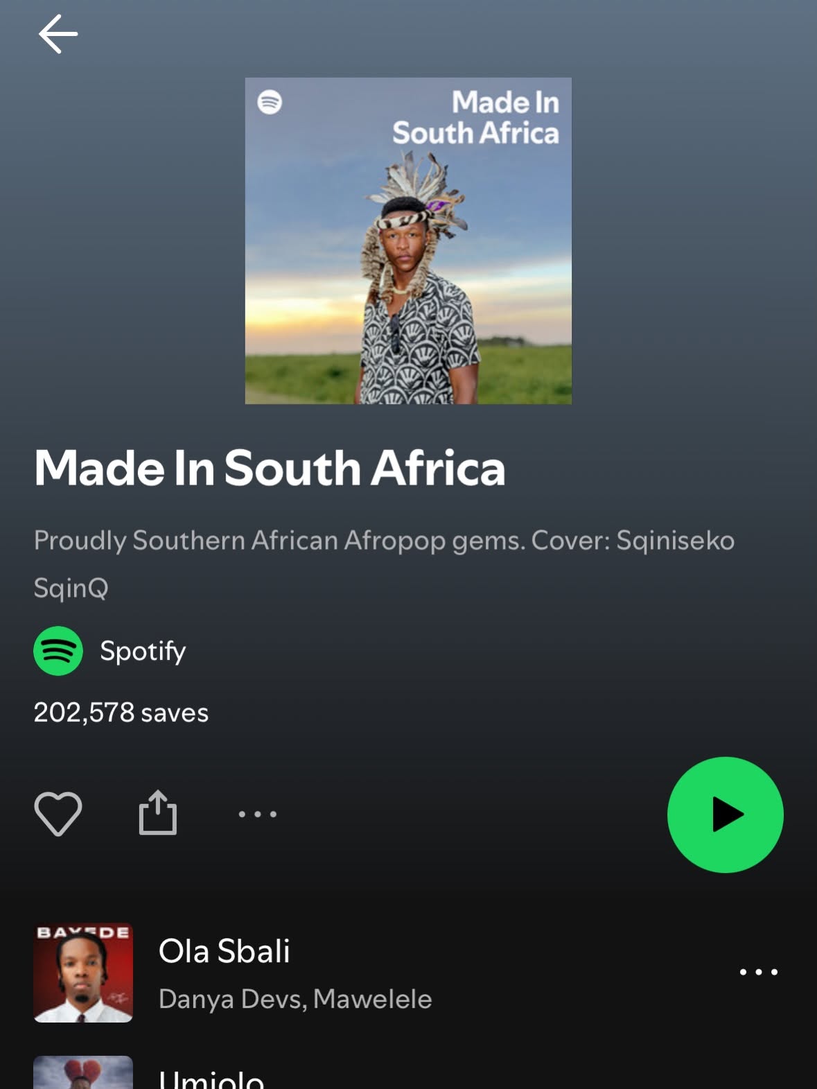 Sqiniseko SqinQ on the cover of Spotify's Made In South Africa playlist